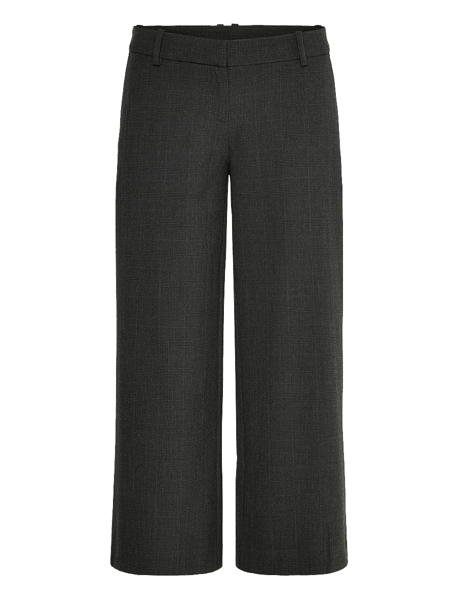 Weekday - Alba Cropped Suiting Trousers - habitbukser - grey melange check - 0