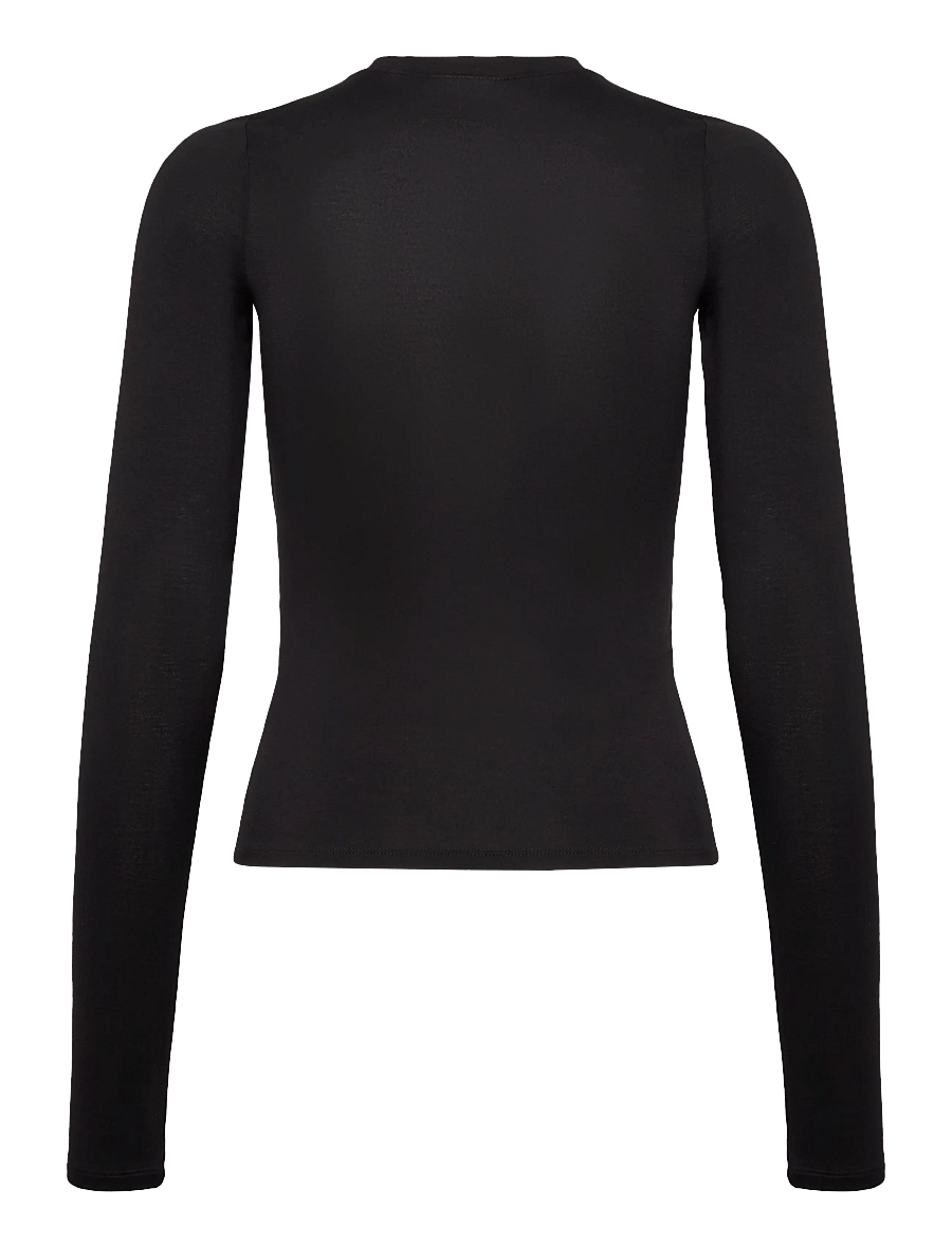 Weekday - Mia Pearl Button Cardigan - koftor - black - 1