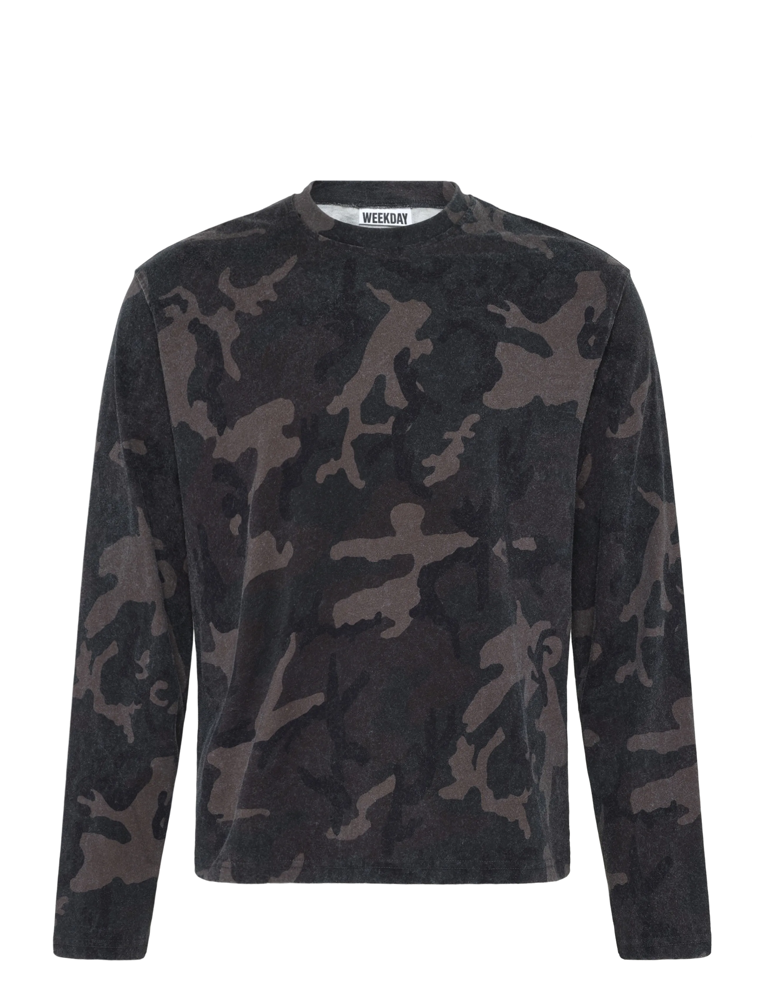 Weekday Danya Printed LS T-shirt - Langærmede toppe - CAMO / grey