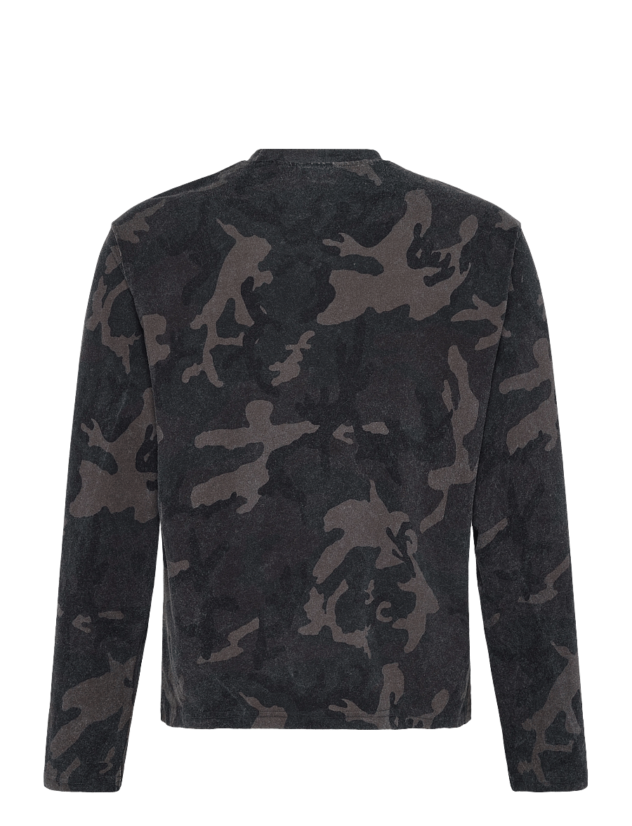 Weekday - Danya Printed LS T-shirt - long-sleeved tops - camo - 1