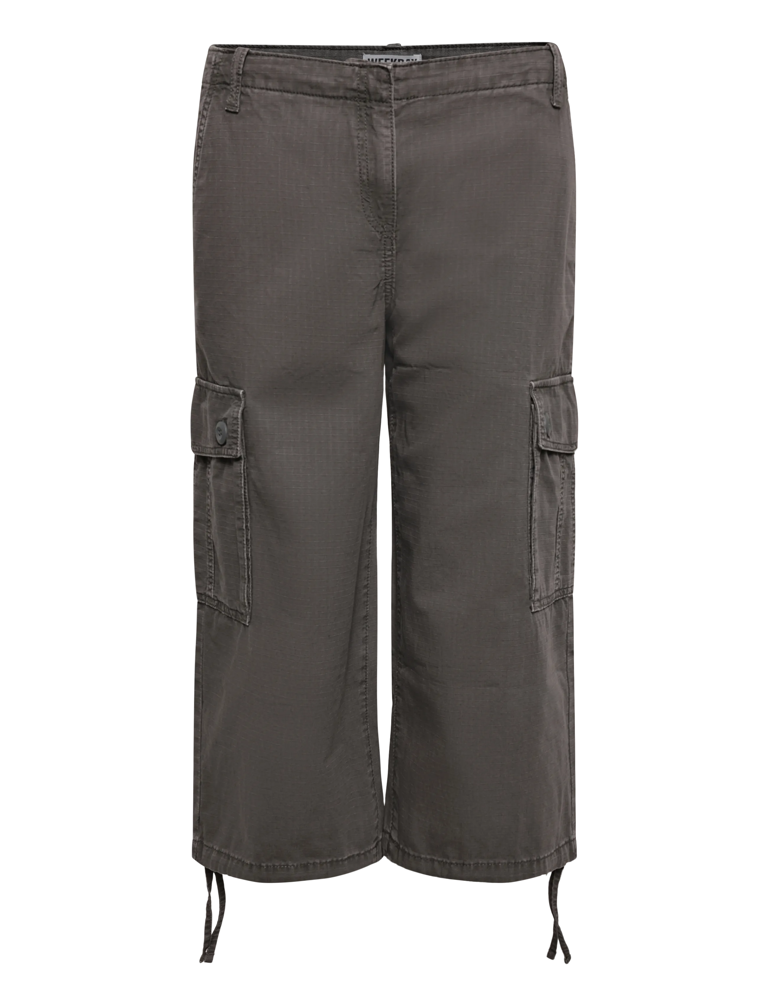 Weekday - Low-Rise Cropped Cargo Trousers - cargobukser - grey - 1