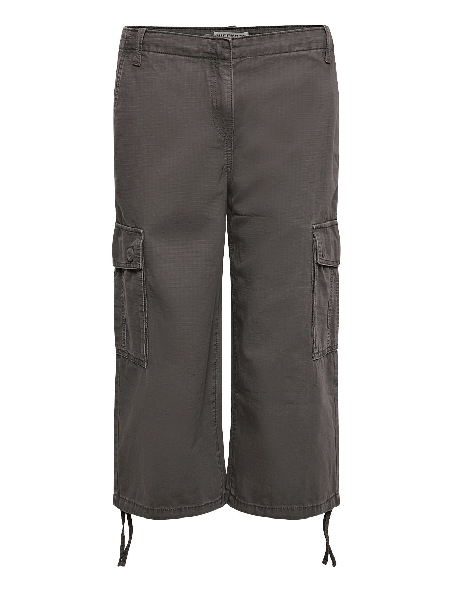 Weekday - Low-Rise Cropped Cargo Trousers - cargobukser - grey - 1