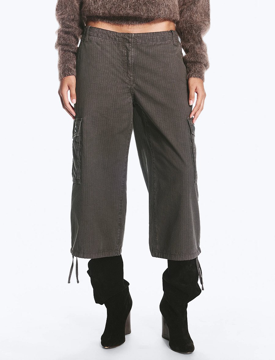 Weekday - Low-Rise Cropped Cargo Trousers - cargobukser - grey - 3
