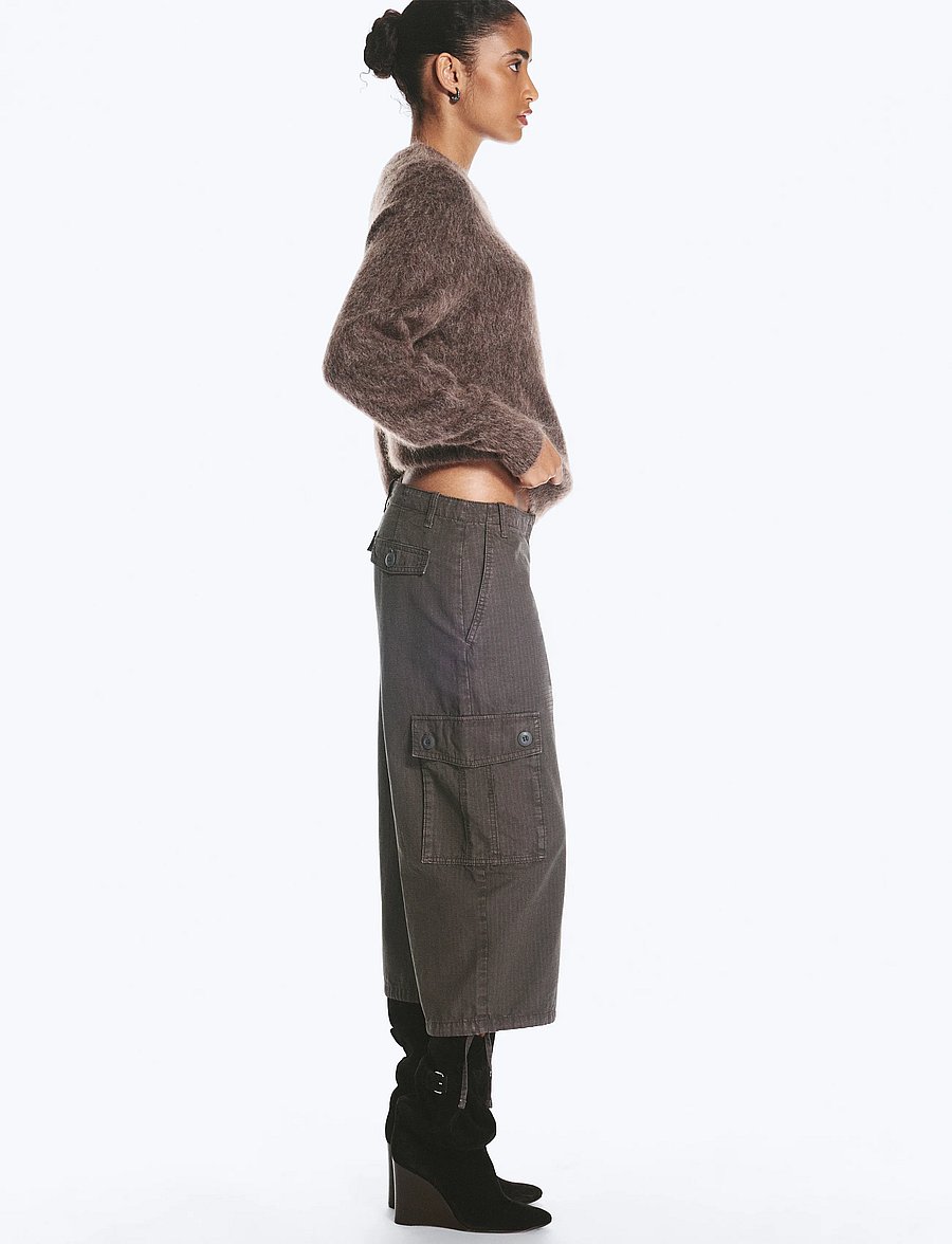 Weekday - Low-Rise Cropped Cargo Trousers - cargobukser - grey - 5