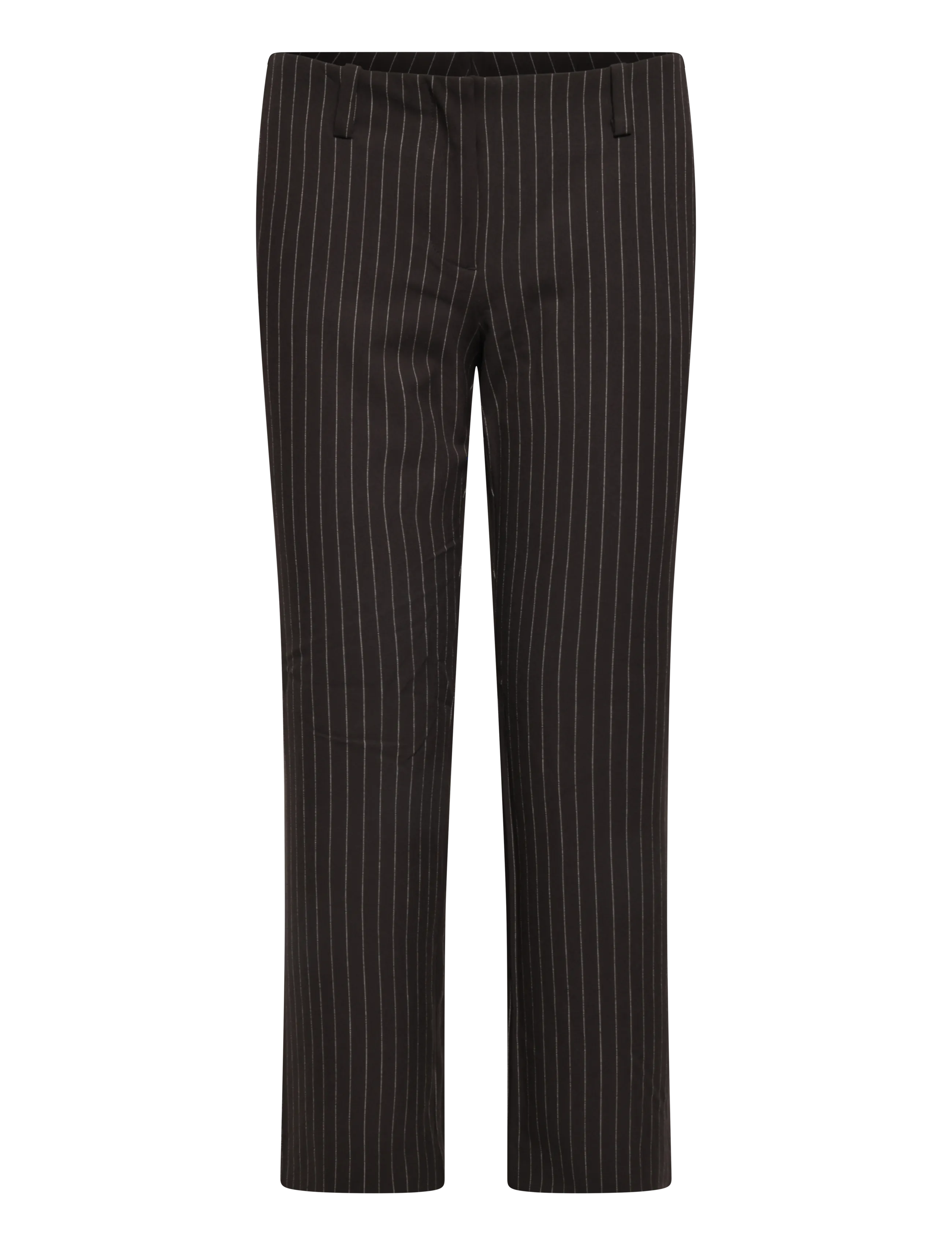 Weekday - Mei Cropped Trousers - capri bukser - brown pinstripe - 1