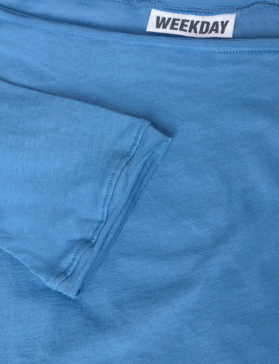 Weekday - Emma Off Shoulder LS - langärmlige tops - aqua blue - 2