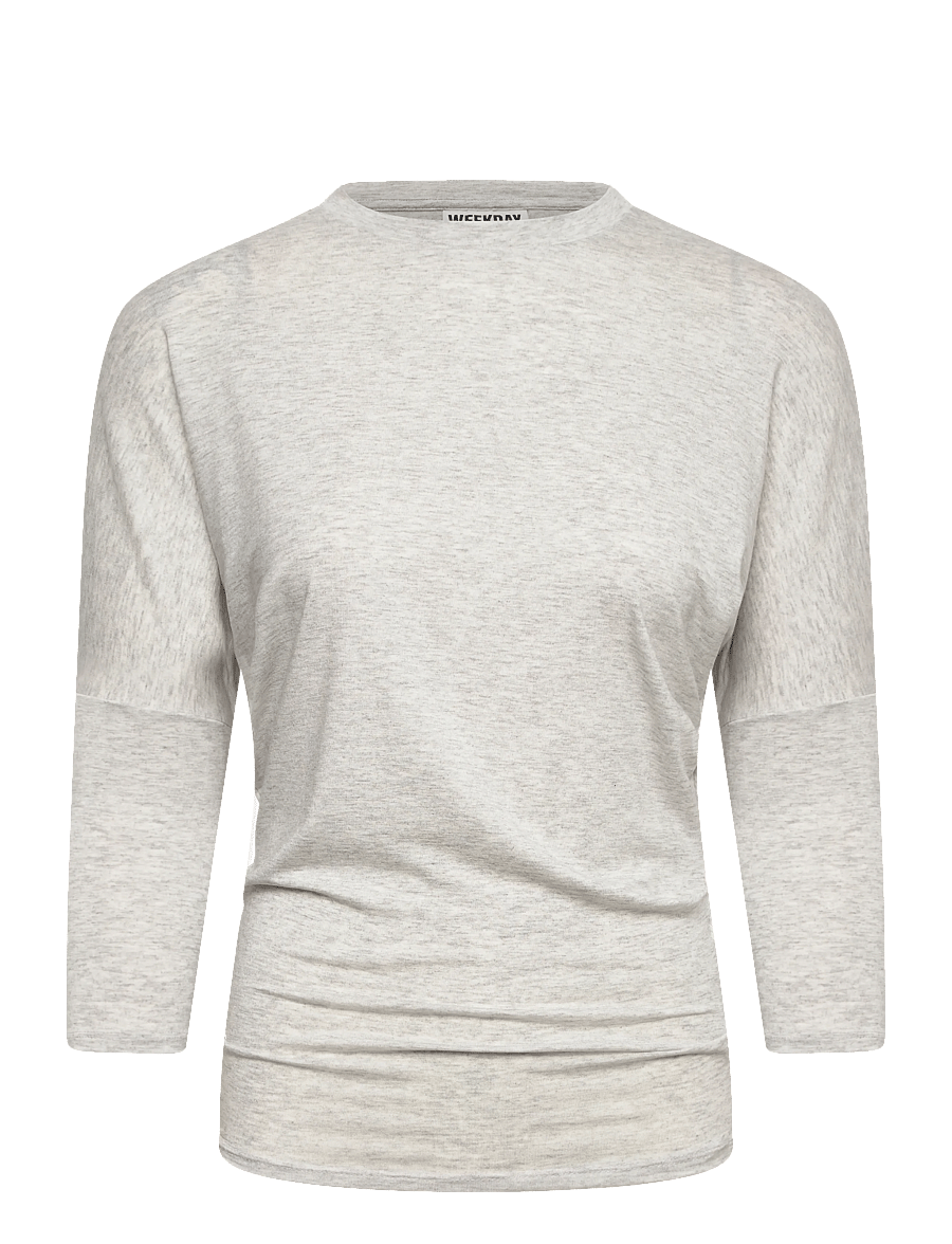 Weekday - Gigi 3/4 LS - long-sleeved tops - grey melange - 0