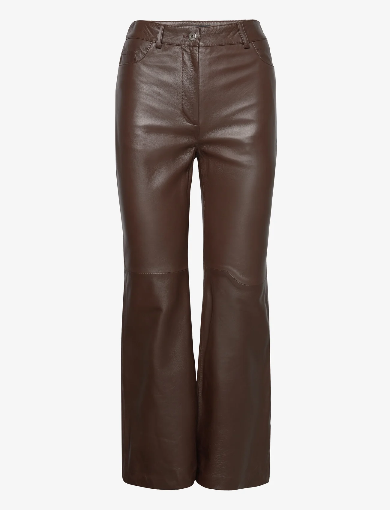 Weekend Max Mara - NECTAR - leather trousers - chocolate - 0