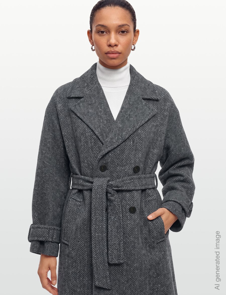 Weekend Max Mara - WKDTEMA - winter jackets - dark grey chevron - 3