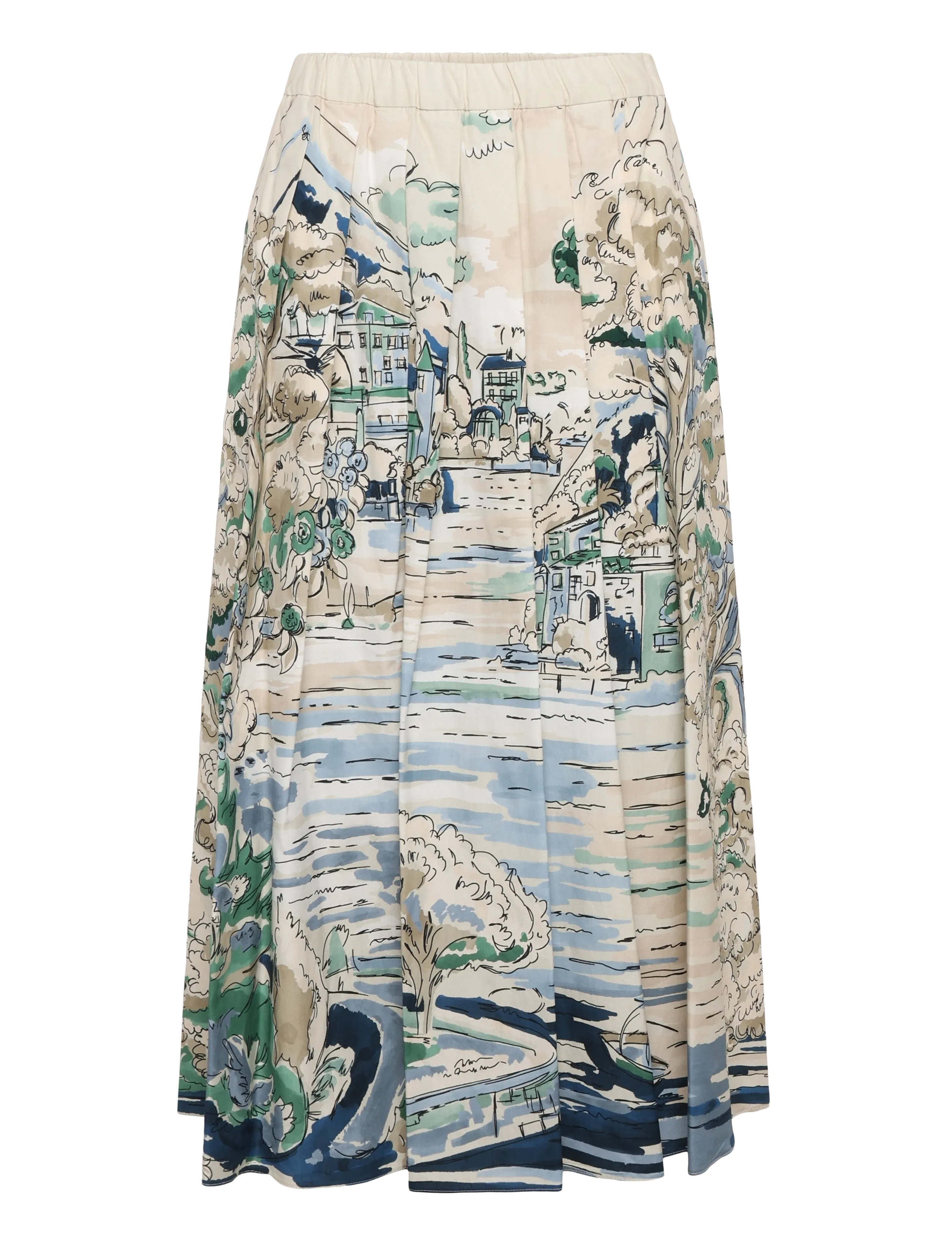 Weekend Max Mara WKDADEPTO - Weekend Max Mara - LIGHT BLUE WATERCOLOUR LANDSCAPE / blue
