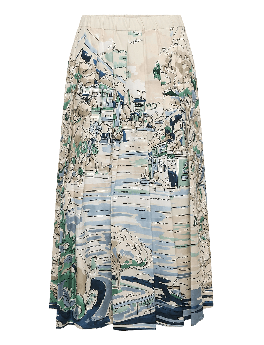 Weekend Max Mara - WKDADEPTO - plisseeritud seelikud - light blue watercolour landscape - 0