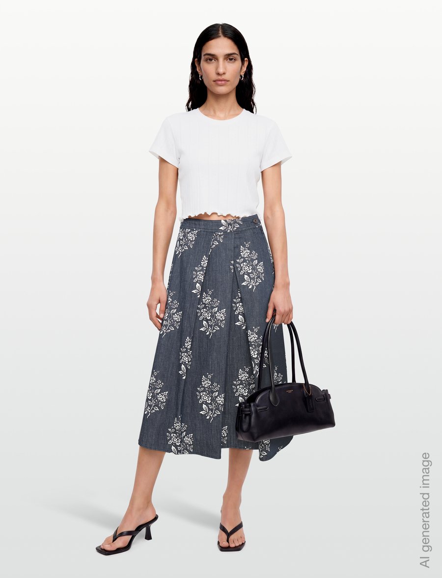 Weekend Max Mara - WKDSTRUZZO - plisseeritud seelikud - navy flowers - 0