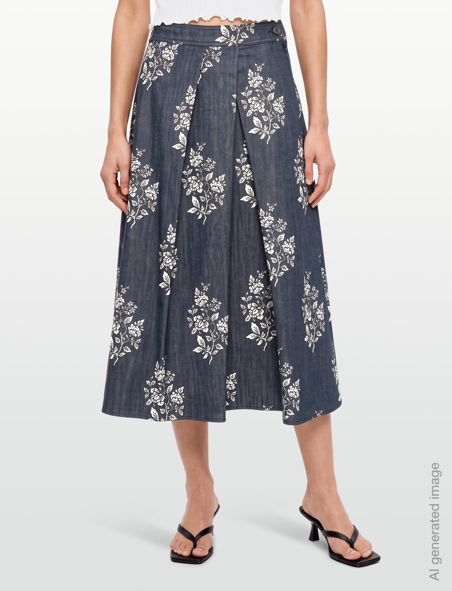 Weekend Max Mara - WKDSTRUZZO - plisseeritud seelikud - navy flowers - 3