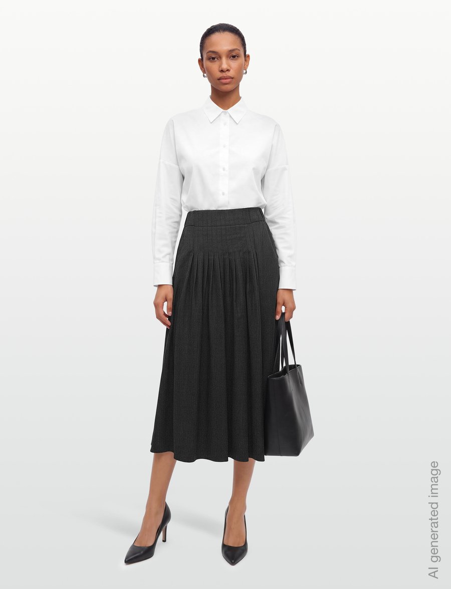 Weekend Max Mara - WKDOVEST - plisserade kjolar - dark grey iridescent - 0