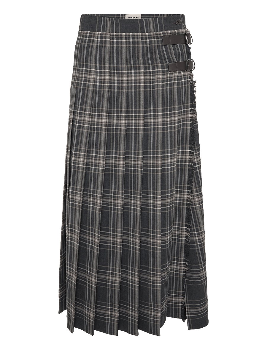 Weekend Max Mara - WKDPRISMA - plíseruð pils - dark grey tartan - 0