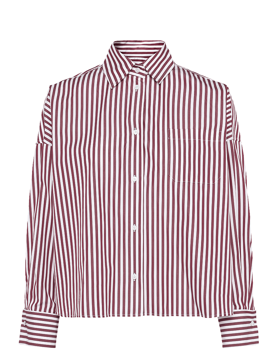 Weekend Max Mara - WKDOVATTA - pikkade varrukatega särgid - bordeaux fine stripe - 0