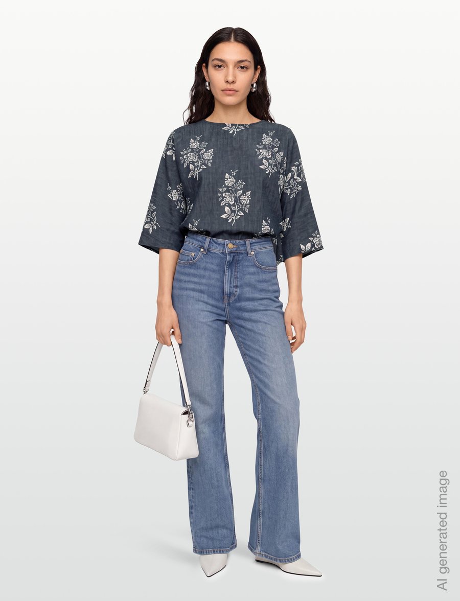 Weekend Max Mara - WKDADONE - kortærmede bluser - navy flowers - 0