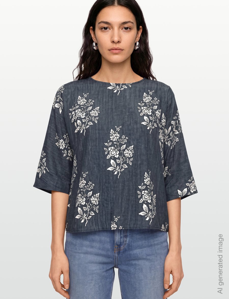 Weekend Max Mara - WKDADONE - kortærmede bluser - navy flowers - 3