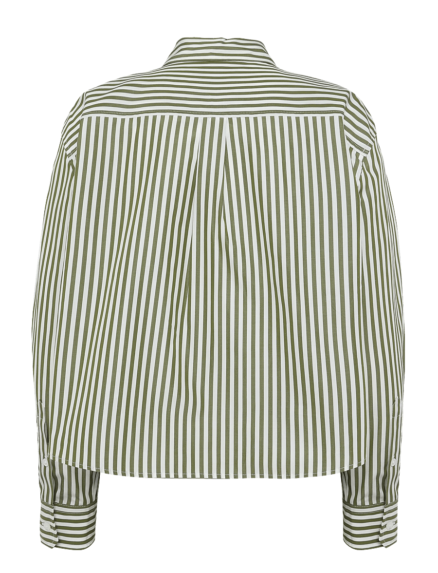 Weekend Max Mara - WKDPANETTO - pikkade varrukatega särgid - green fine stripe - 1
