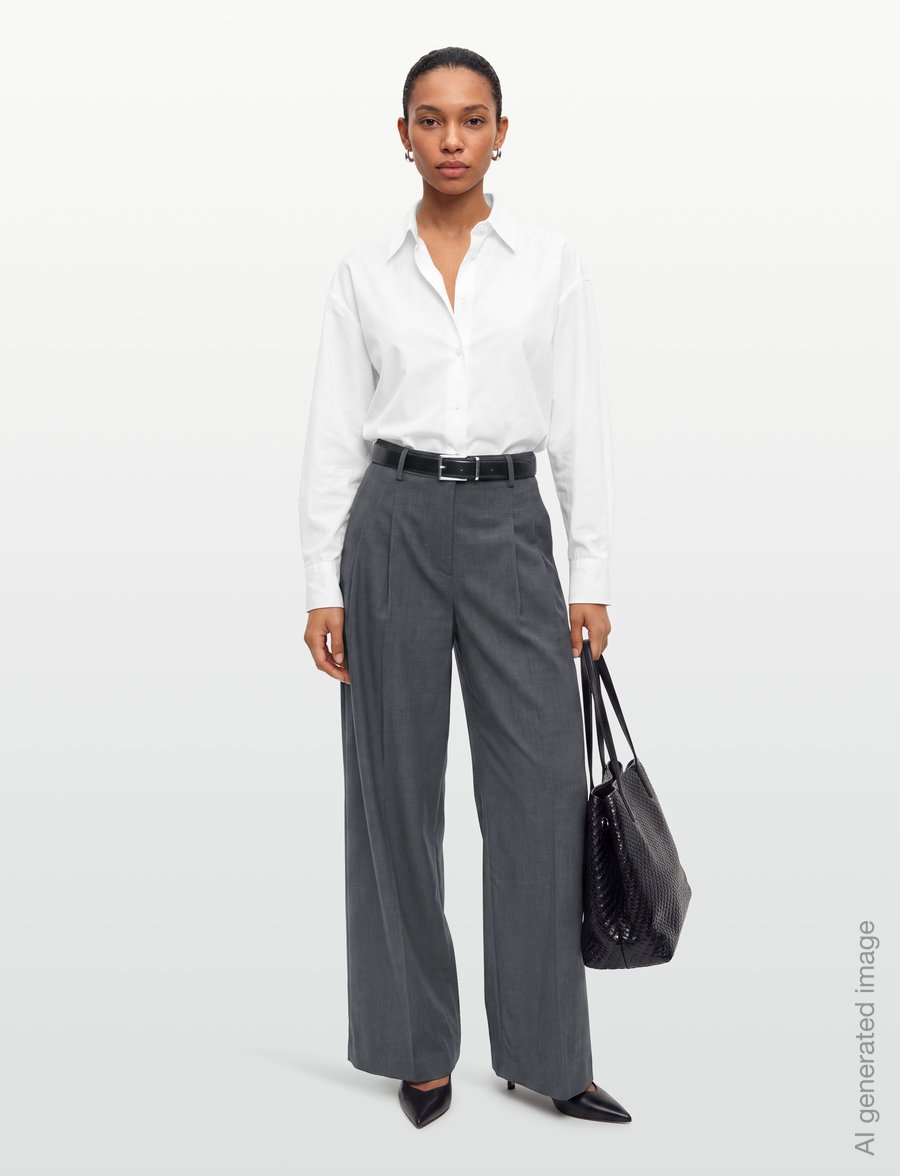 Weekend Max Mara - WKDADELFI - bukser med brede ben - dark grey - 0