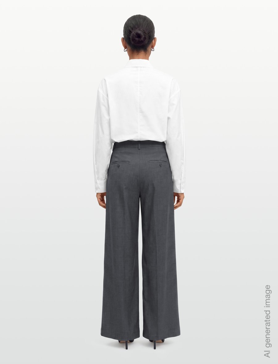 Weekend Max Mara - WKDADELFI - bukser med brede ben - dark grey - 4