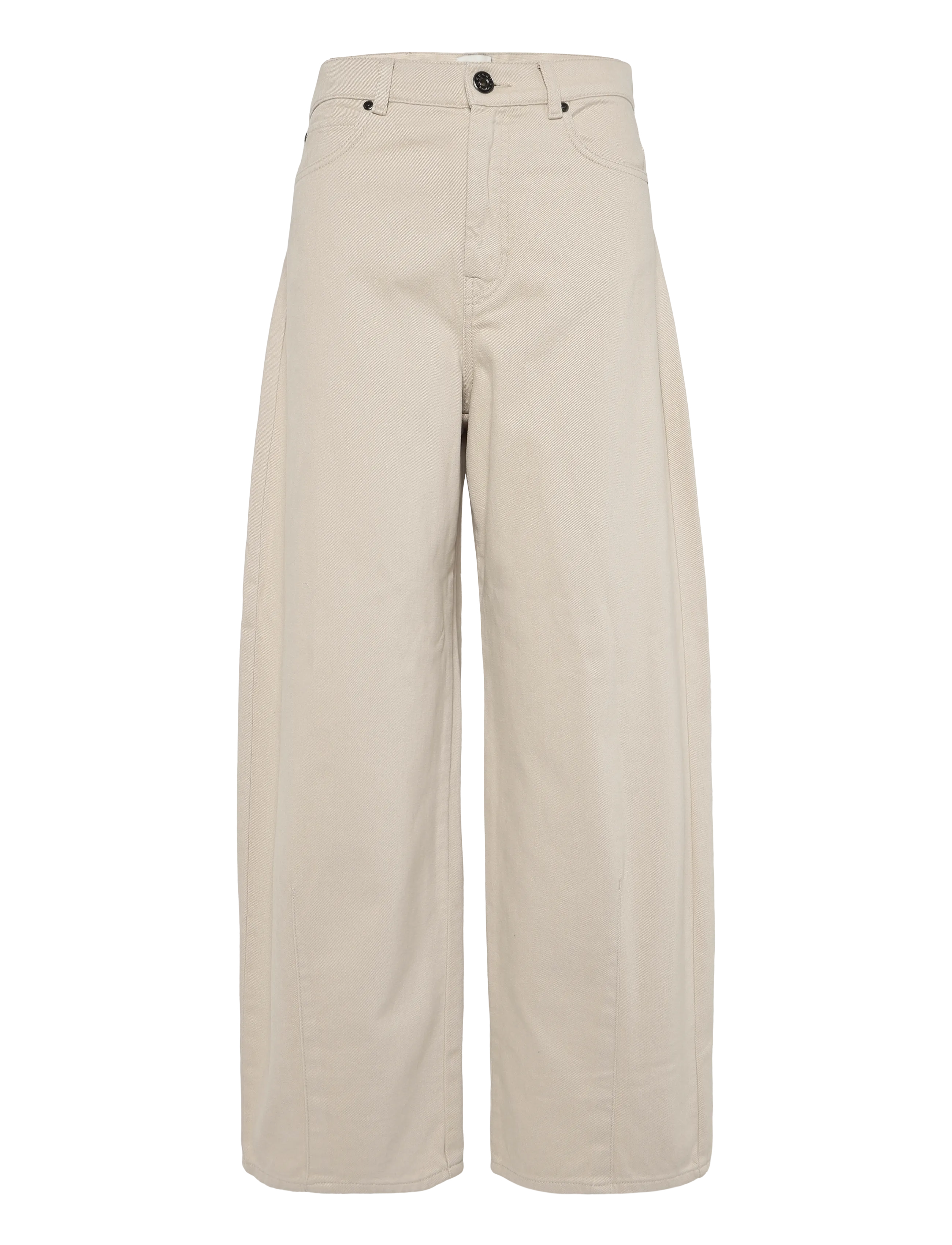 Weekend Max Mara Wkdordine, Højtaljede Vide Ben Bukser, Cream, Str: 38