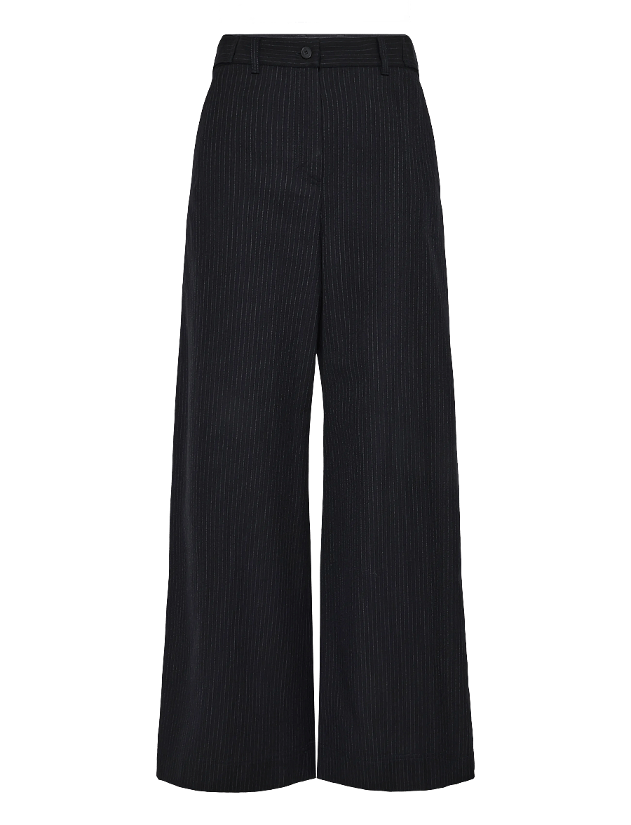 Weekend Max Mara - WKDBRAVO - hosen mit weitem bein - navy pinstripes - 0