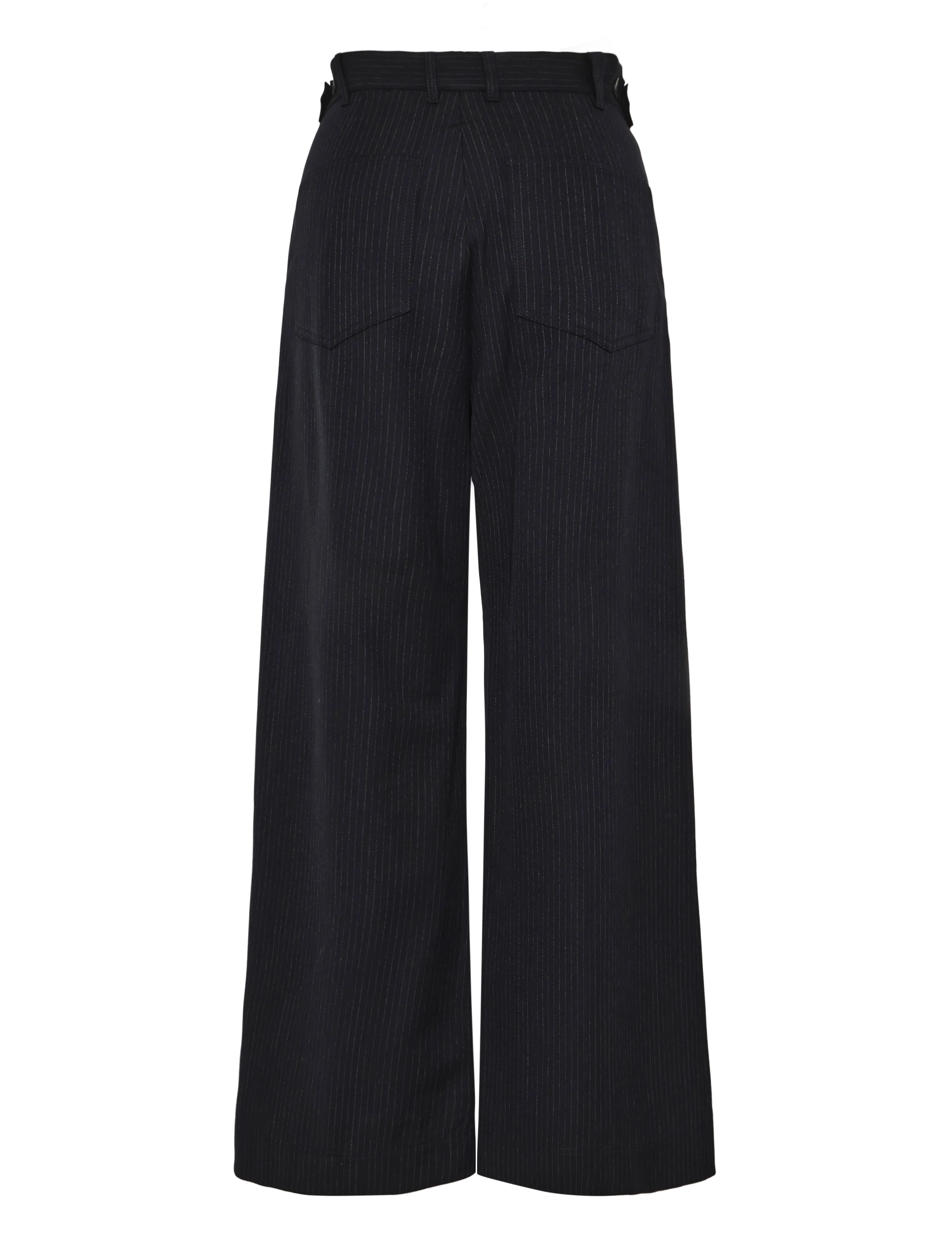 Weekend Max Mara - WKDBRAVO - hosen mit weitem bein - navy pinstripes - 1
