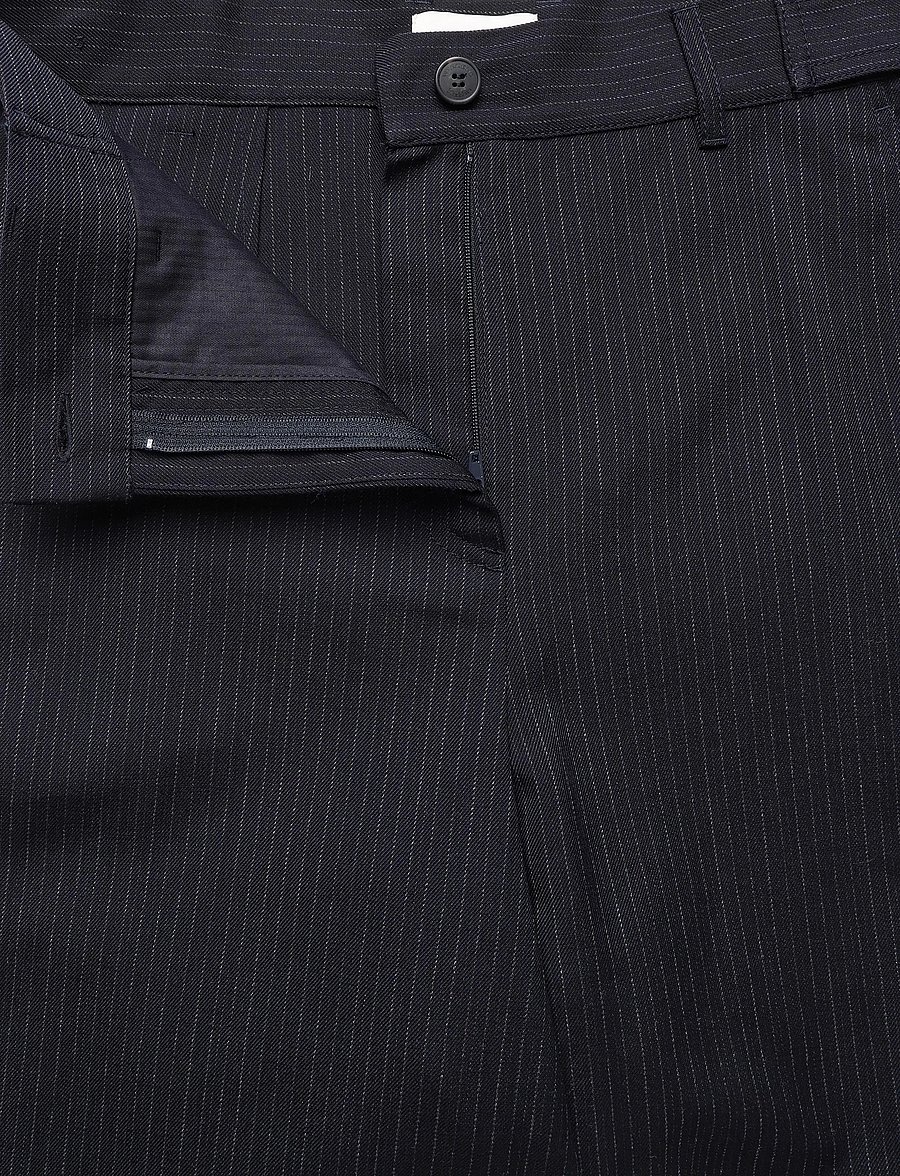 Weekend Max Mara - WKDBRAVO - hosen mit weitem bein - navy pinstripes - 3