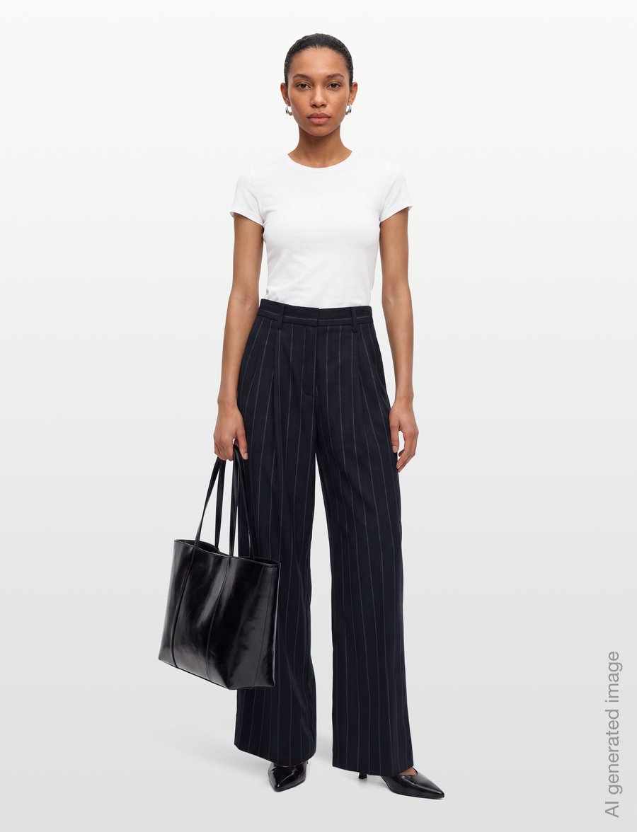 Weekend Max Mara - WKDNEBBIE - habitbukser - navy large pinstripes - 0