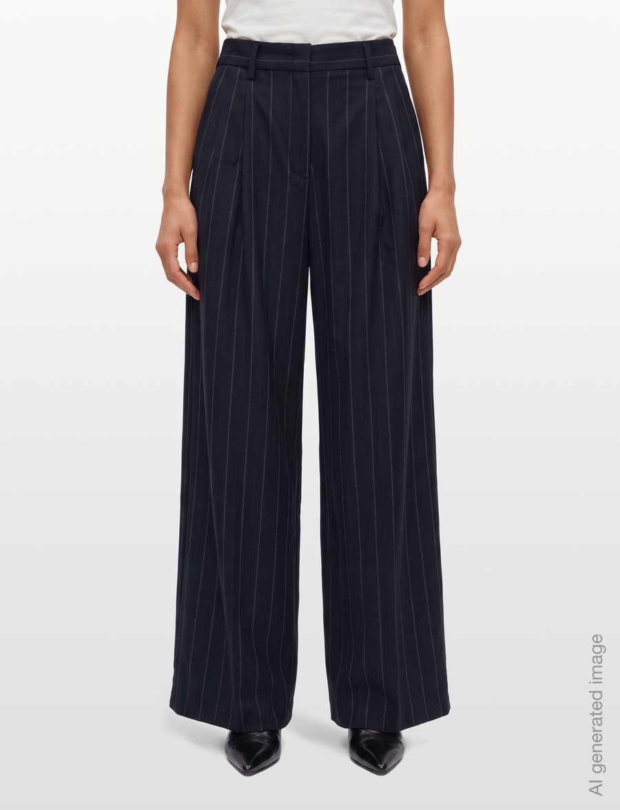 Weekend Max Mara - WKDNEBBIE - habitbukser - navy large pinstripes - 3