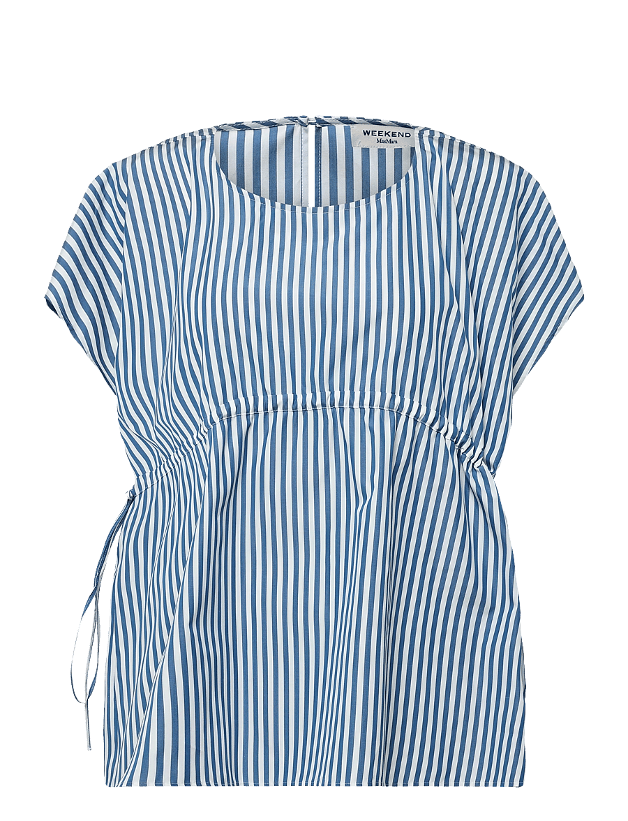 Weekend Max Mara - WKDPANDA - kortärmade blusar - cornflower blue fine stripe - 1
