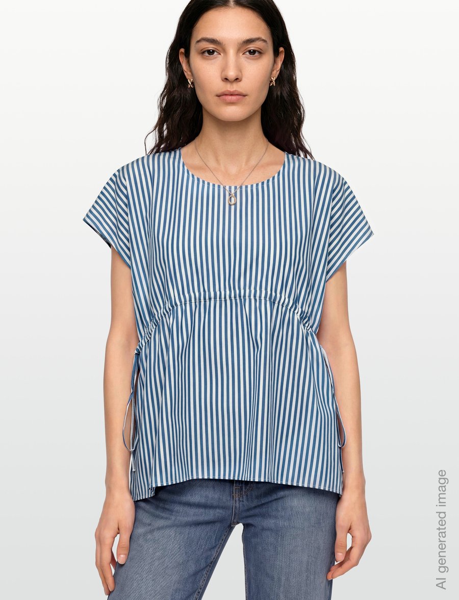 Weekend Max Mara - WKDPANDA - kortärmade blusar - cornflower blue fine stripe - 3