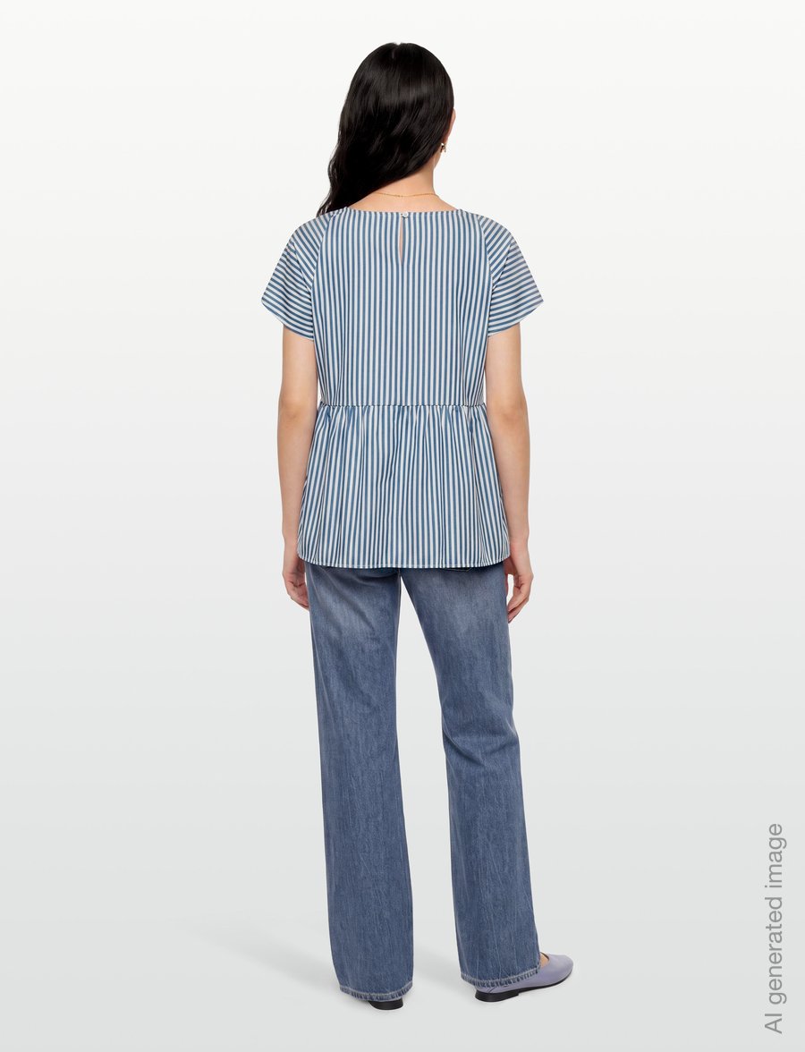 Weekend Max Mara - WKDPANDA - kortärmade blusar - cornflower blue fine stripe - 4