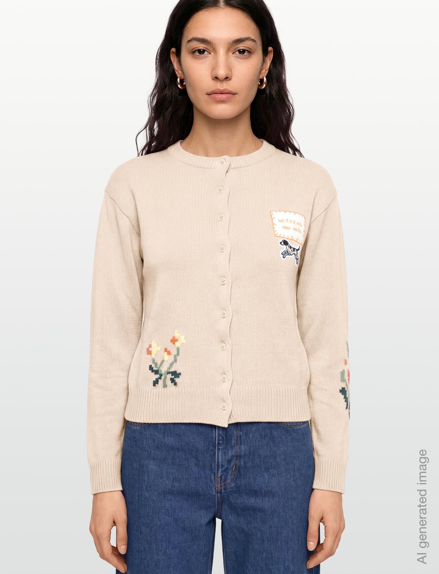 Weekend Max Mara - WKDTEIERA - kardiganid - sand flower embroidery - 3