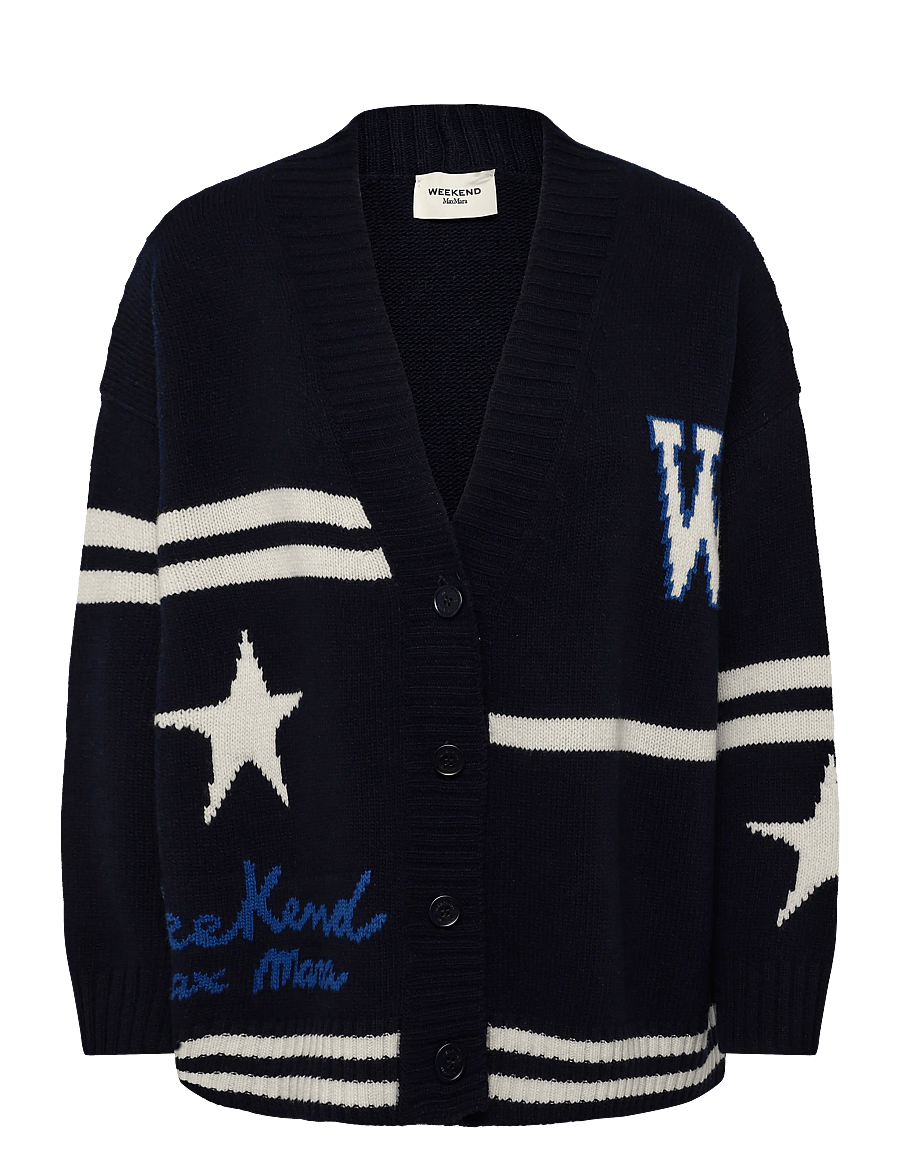 Weekend Max Mara - WKDBELGIO - cardigans - ultramarine writing pattern - 0