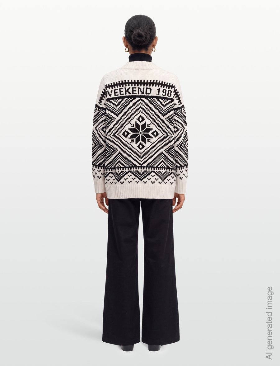 Weekend Max Mara - WKDBELGIO - cardigans - black geometric pattern - 4