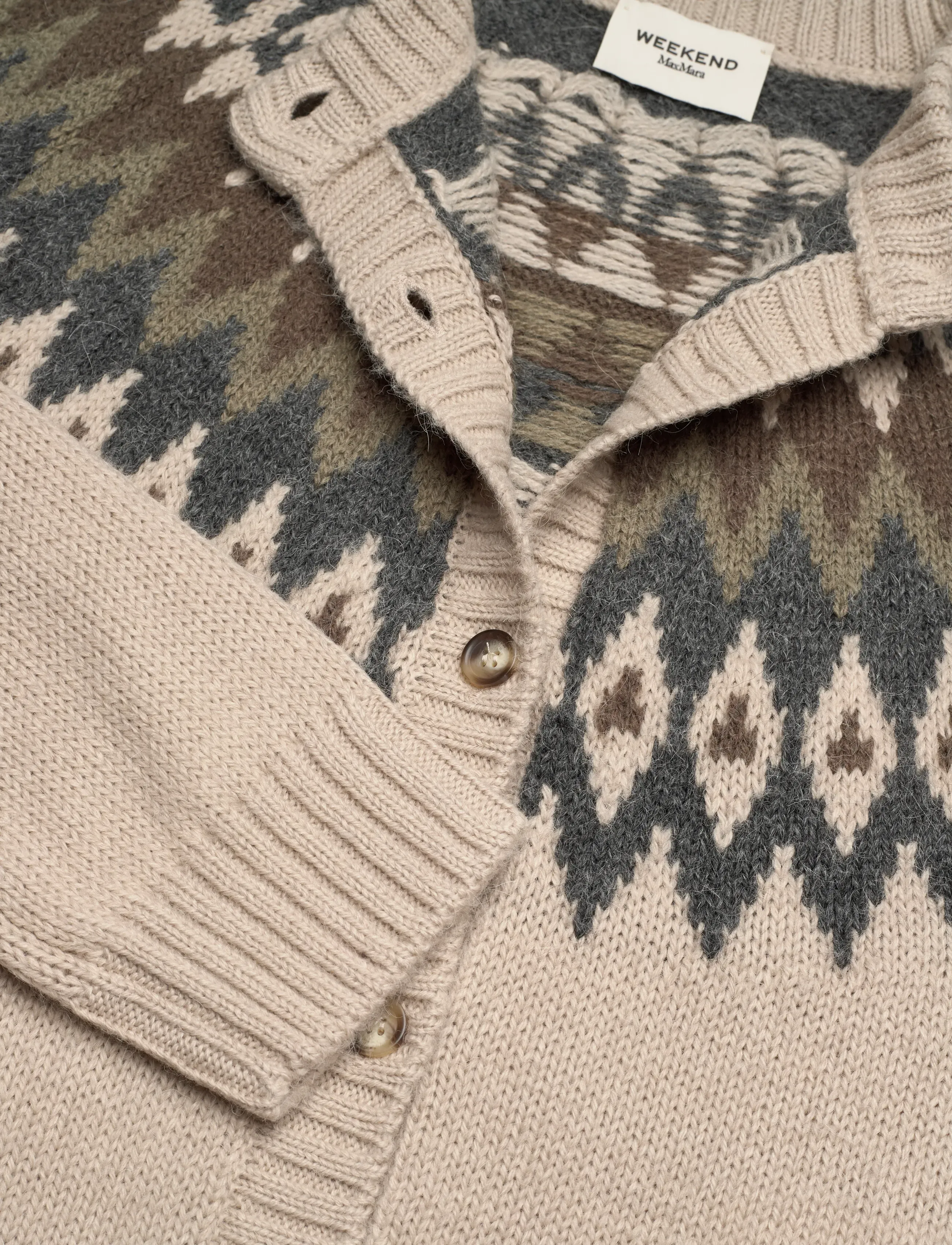 Weekend Max Mara - WKDTARGA - strickjacken - beige jacquard - 2