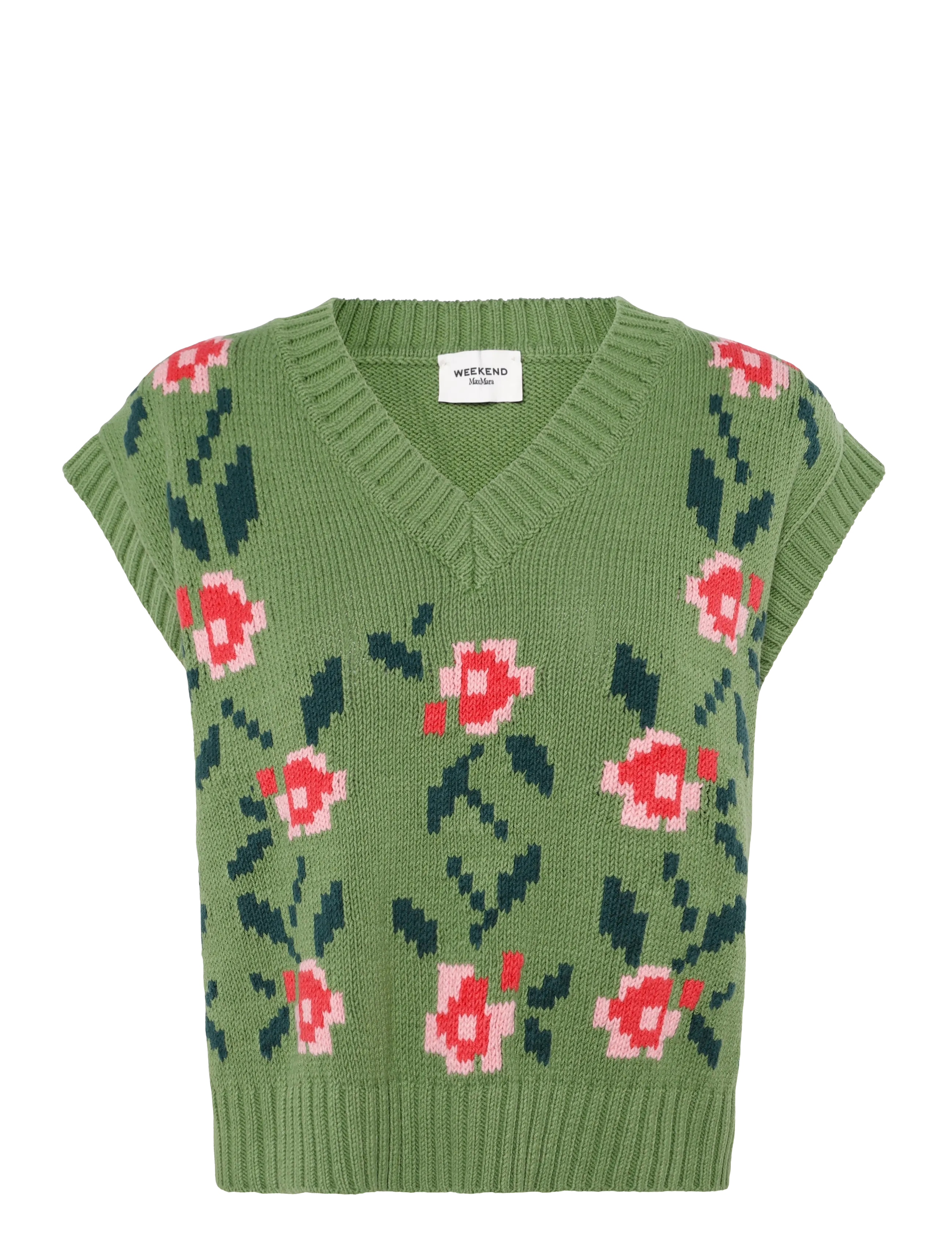 Weekend Max Mara WKDALAMARO - Knitted vests - GREEN FLORAL PRINT / green
