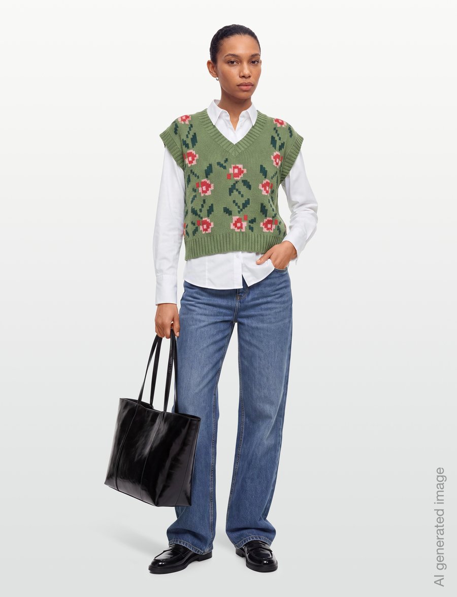 Weekend Max Mara - WKDALAMARO - kootud vestid - green floral print - 0