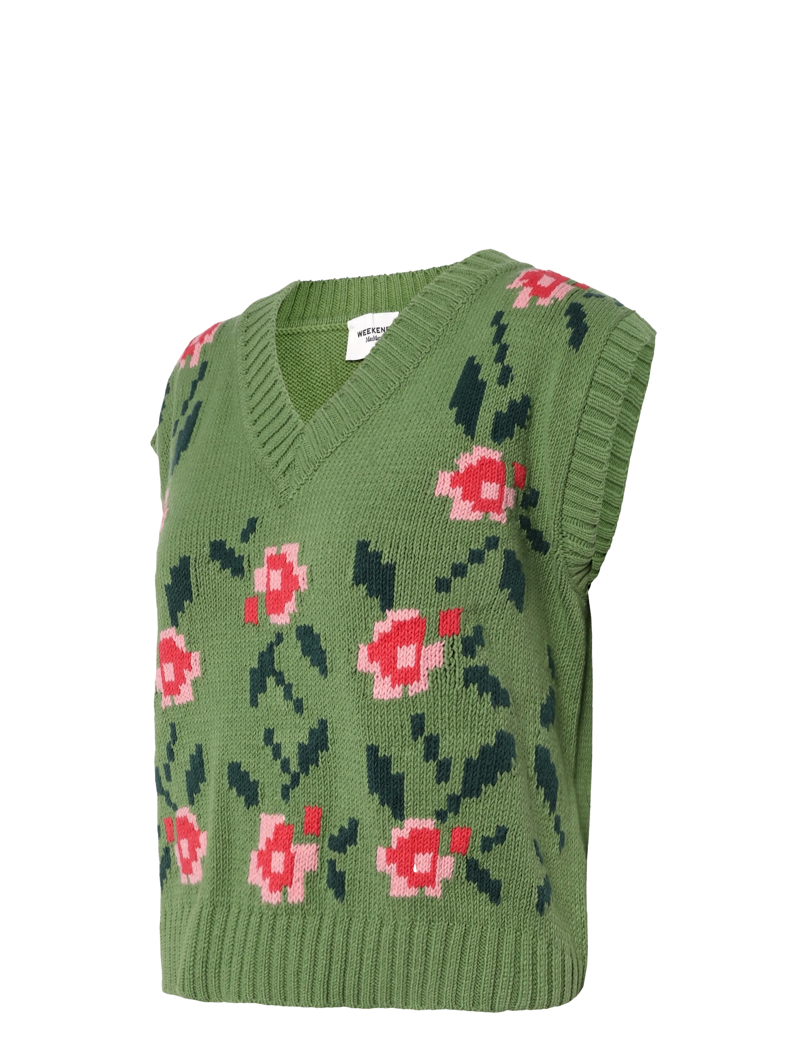 Weekend Max Mara - WKDALAMARO - knitted vests - green floral print - 2