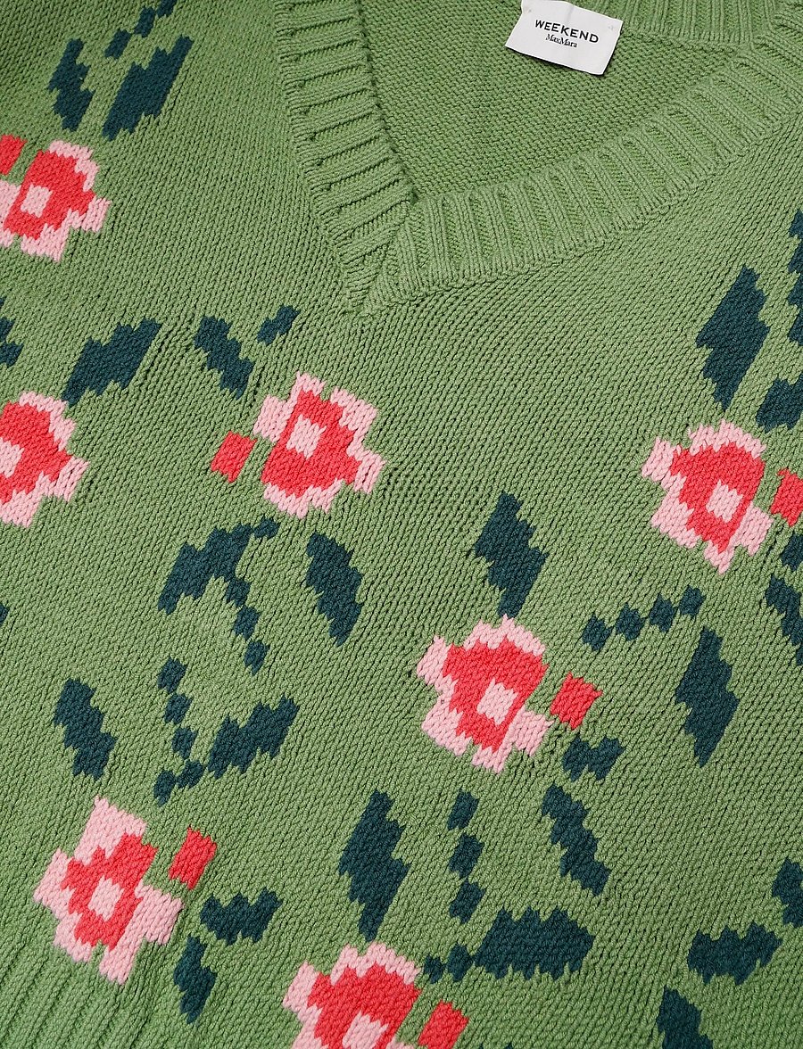 Weekend Max Mara - WKDALAMARO - knitted vests - green floral print - 4