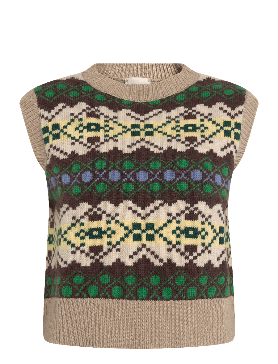 Weekend Max Mara - WKDSAVANA - stickade västar - green fancy design - 0