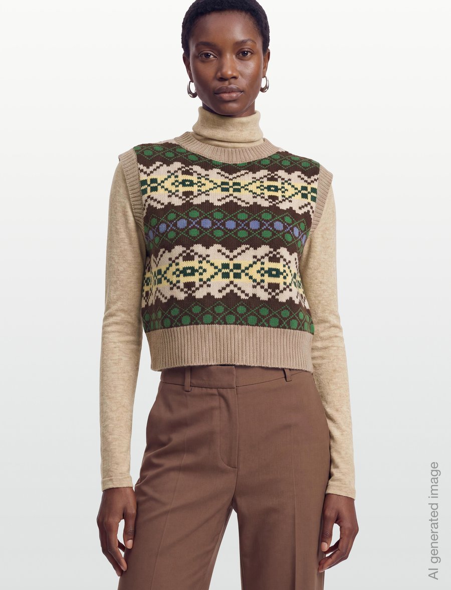 Weekend Max Mara - WKDSAVANA - kootud vestid - green fancy design - 3