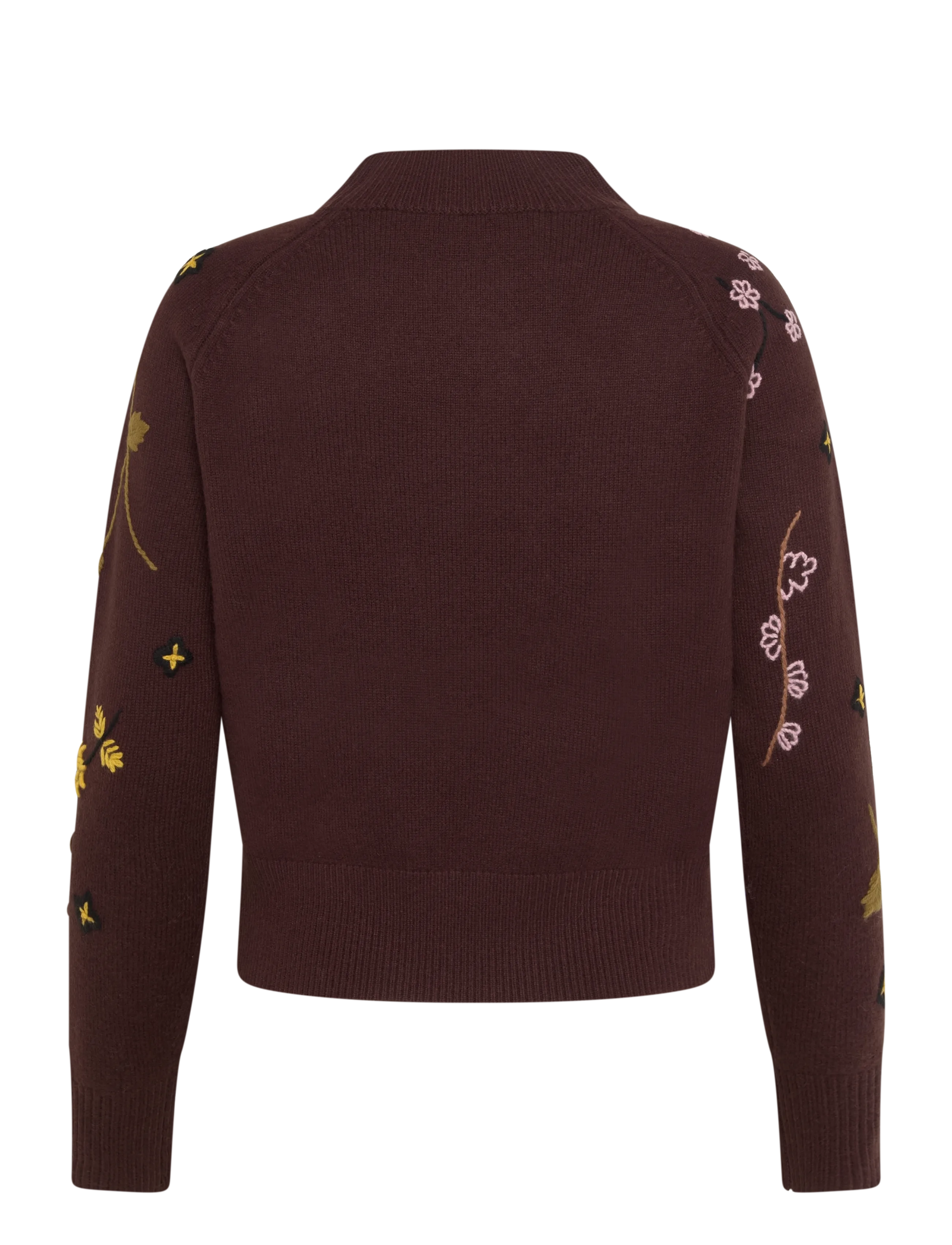 Weekend Max Mara - WKDRAFIA - jumpers - dark brown flower embroidery - 1