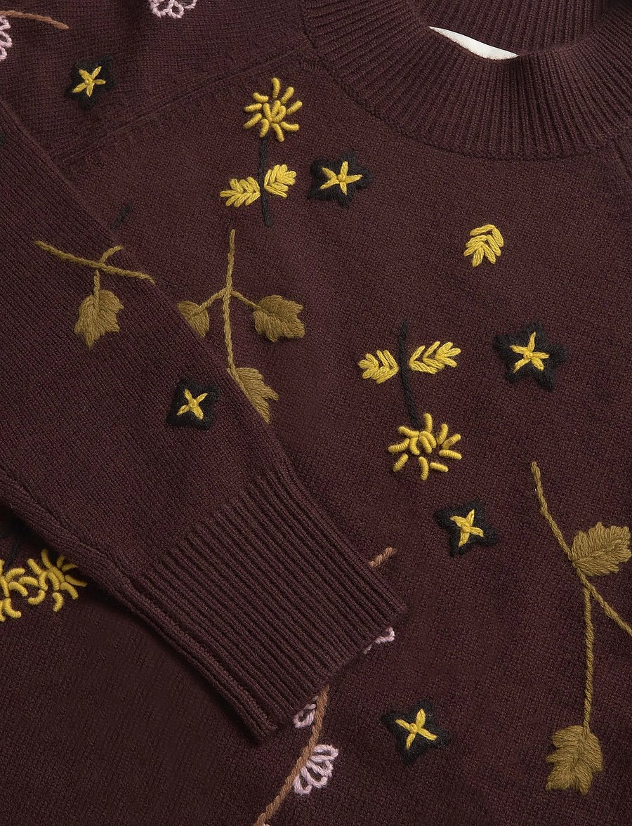Weekend Max Mara - WKDRAFIA - jumpers - dark brown flower embroidery - 2
