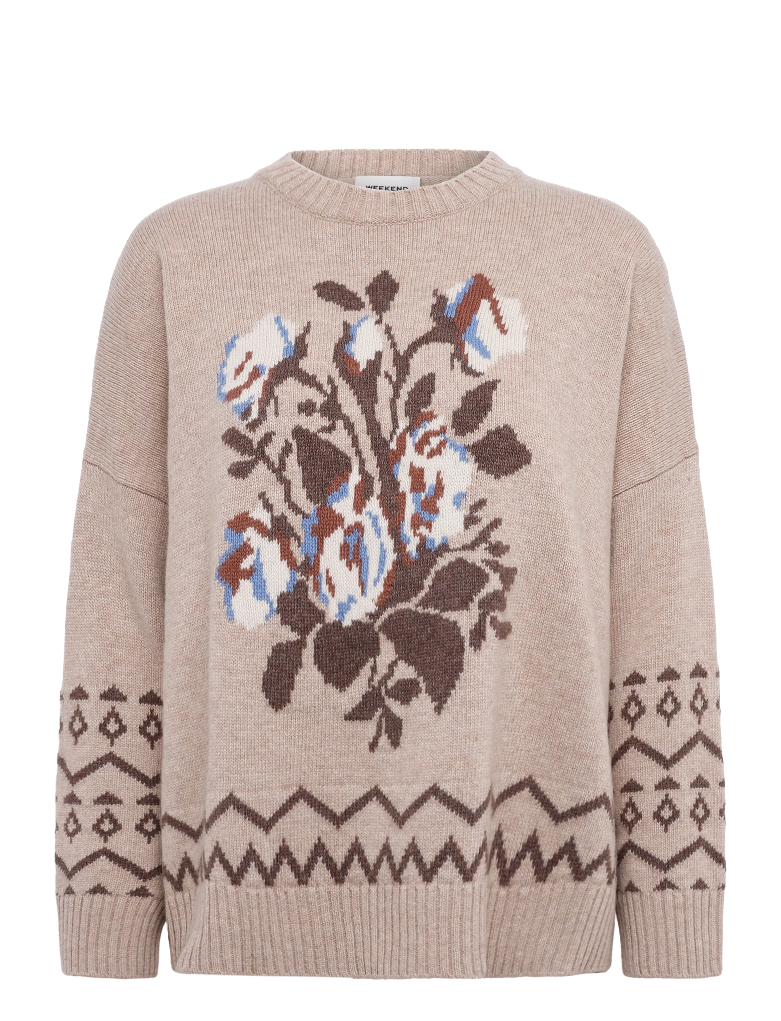 Weekend Max Mara WKDPAVIDI - Striktrøjer - SAND FLORAL PRINT / beige