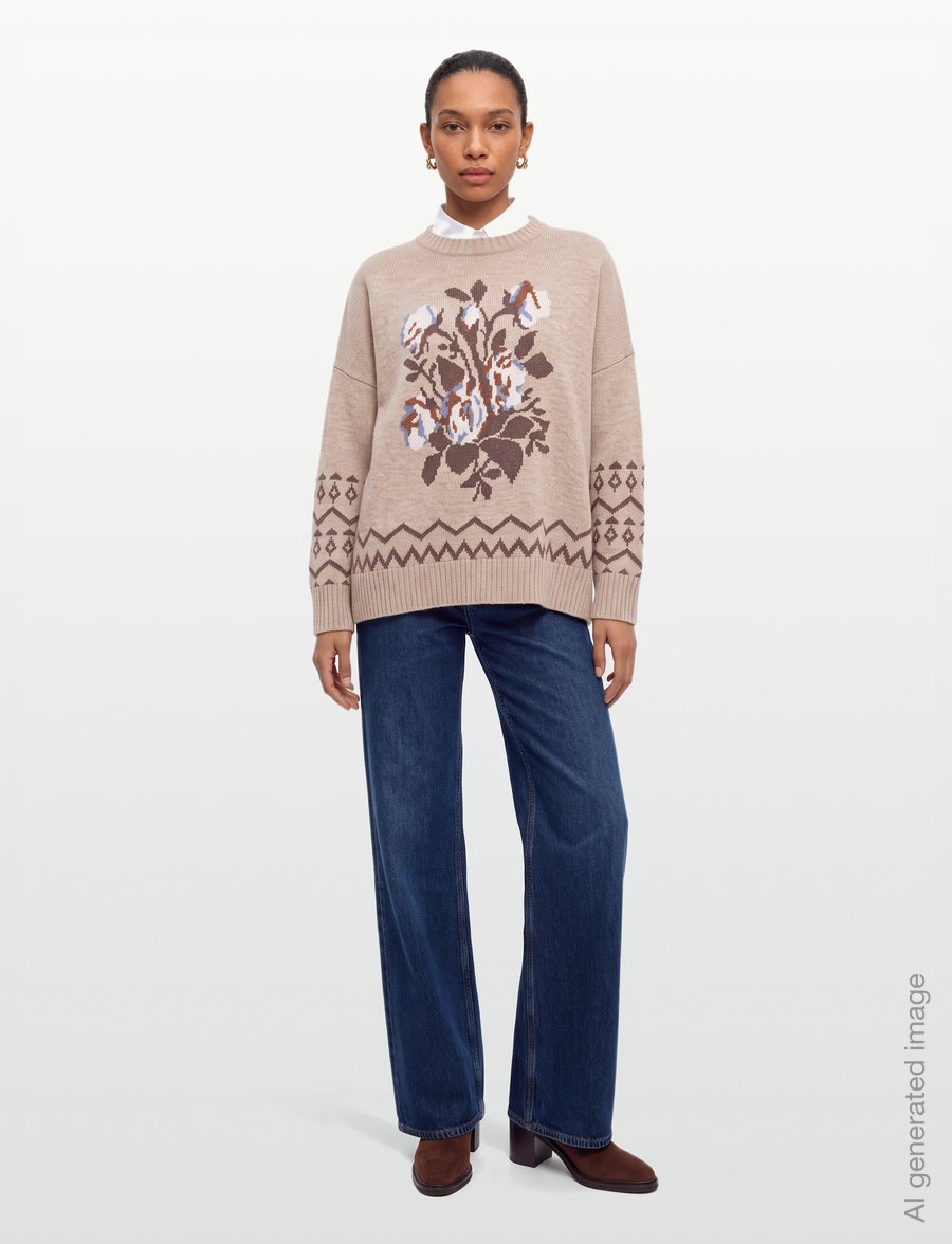 Weekend Max Mara - WKDPAVIDI - pullover - sand floral print - 0