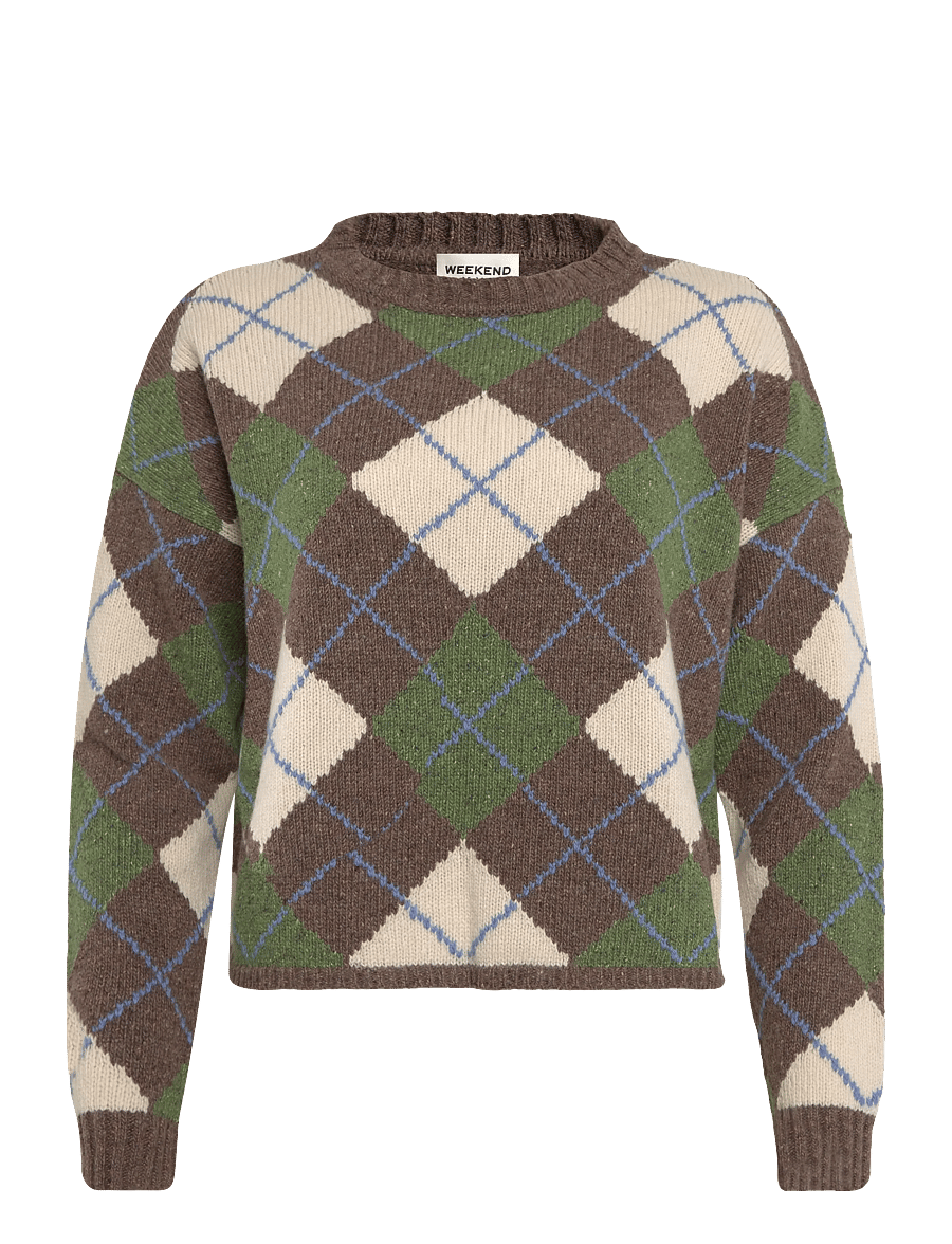 Weekend Max Mara - WKDVASAIO - jumpers - marron glace' rhombs - 0