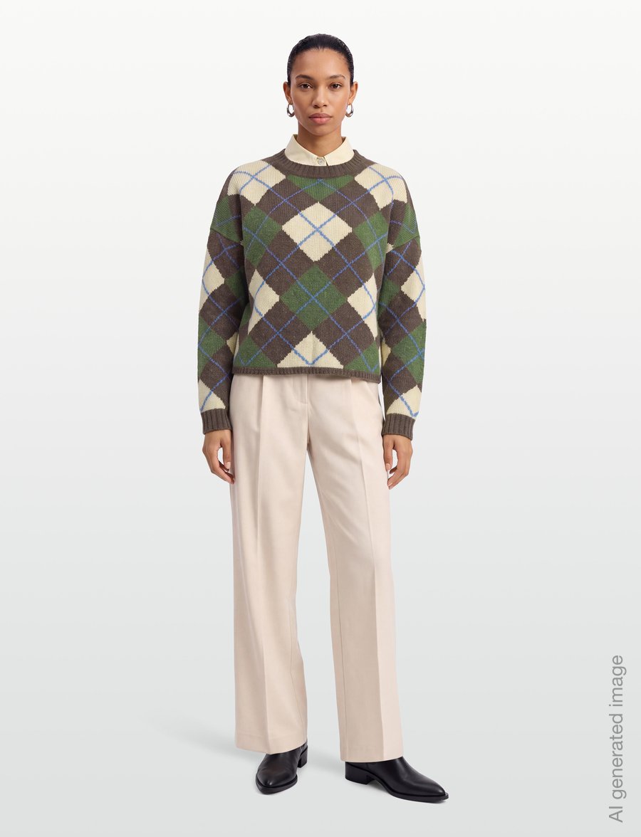 Weekend Max Mara - WKDVASAIO - pullover - marron glace' rhombs - 0